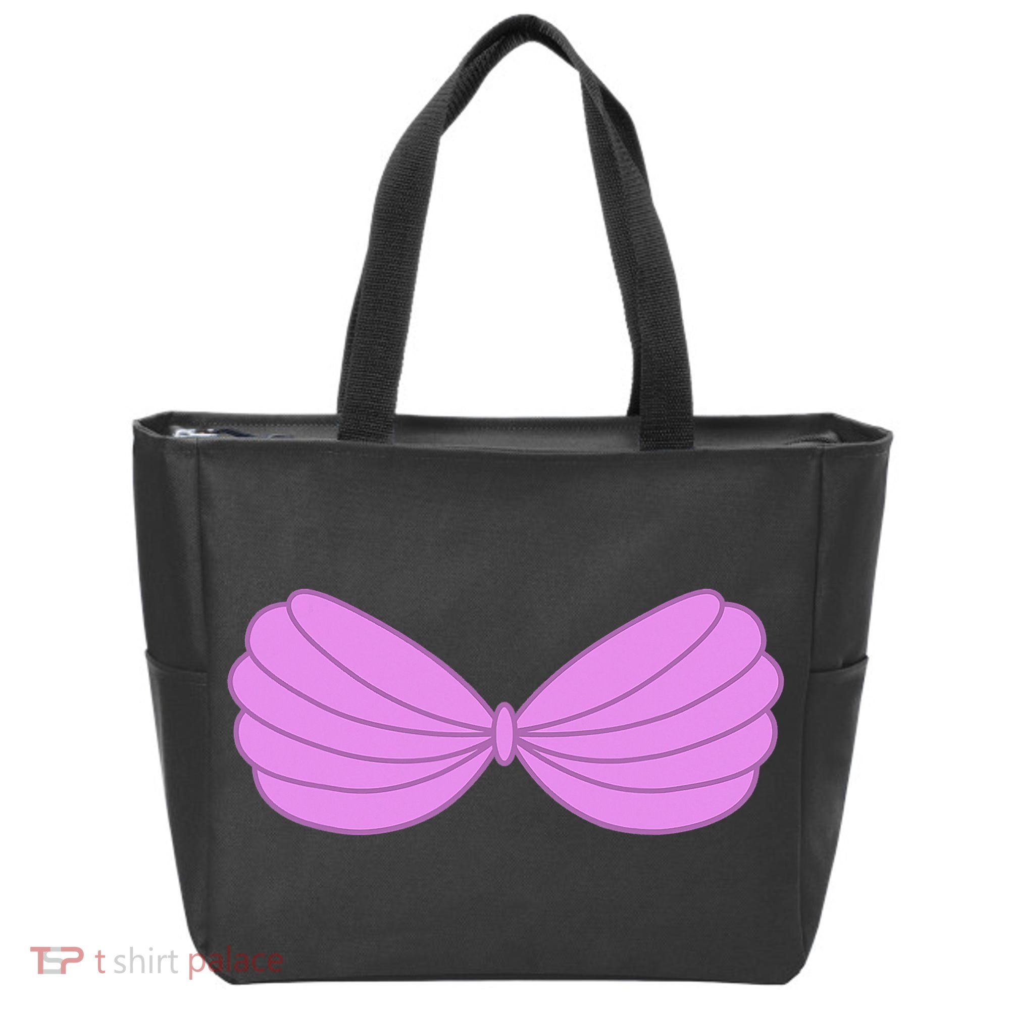 Mermaid Purple Seashell Bra Summer Funny Halloween Tote Bag