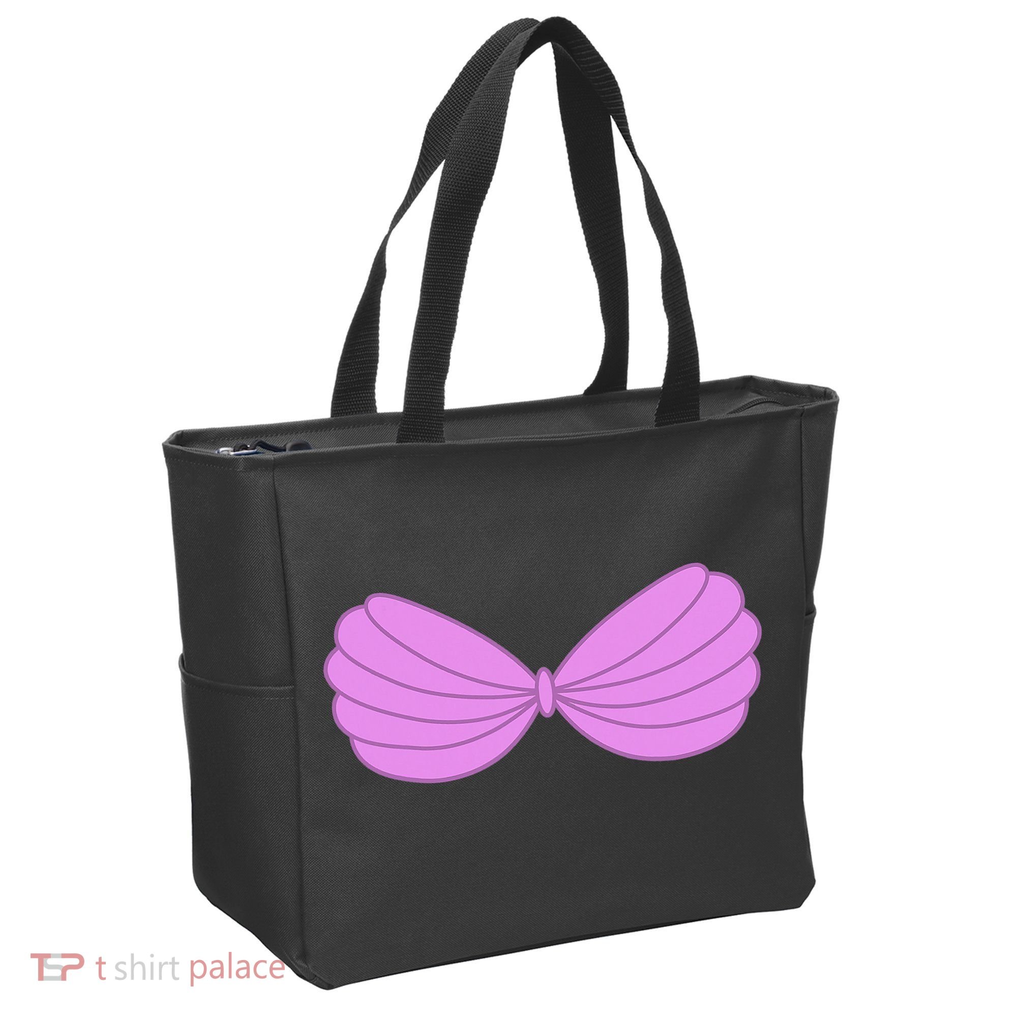 Mermaid Purple Seashell Bra Summer Funny Halloween Tote Bag