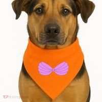 Mermaid Purple Seashell Bra Summer Funny Halloween USA-Made Doggie Bandana thumb 1