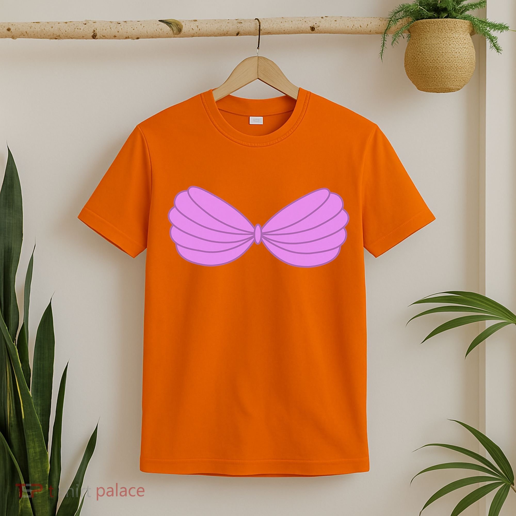 Mermaid Purple Seashell Bra Summer Funny Halloween T-Shirt