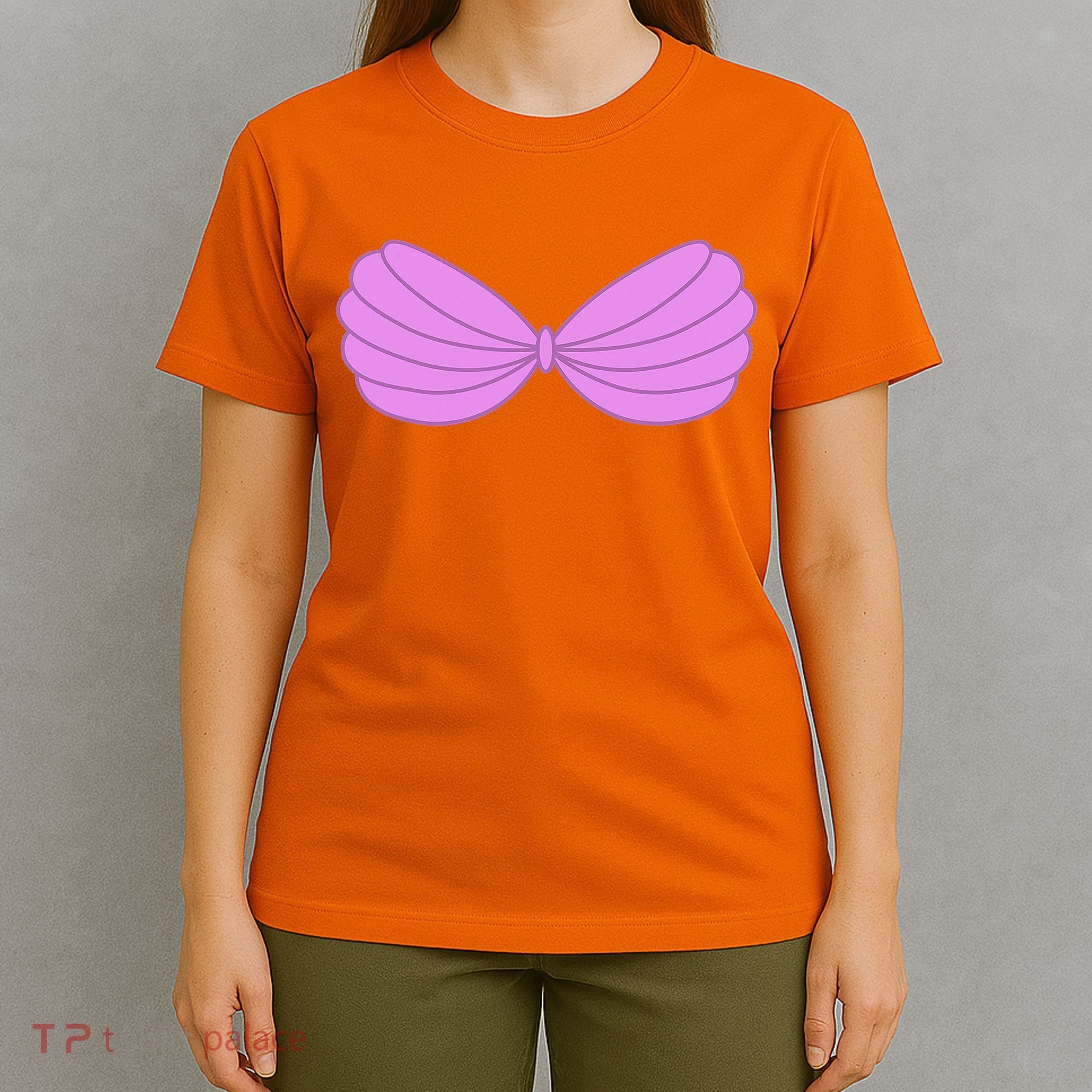 Mermaid Purple Seashell Bra Summer Funny Halloween T-Shirt