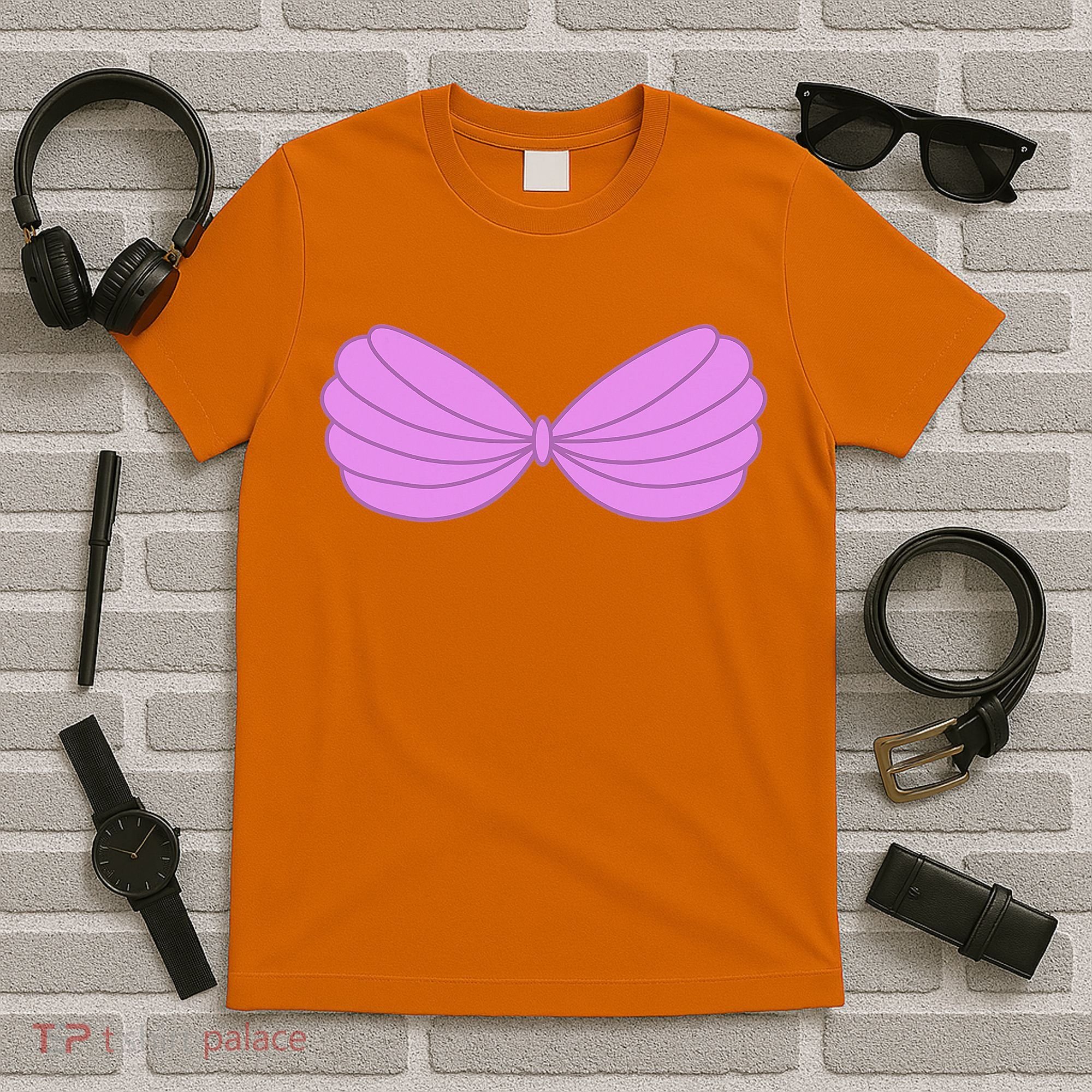 Mermaid Purple Seashell Bra Summer Funny Halloween T-Shirt