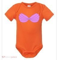 Mermaid Purple Seashell Bra Summer Funny Halloween Baby Bodysuit thumb 0