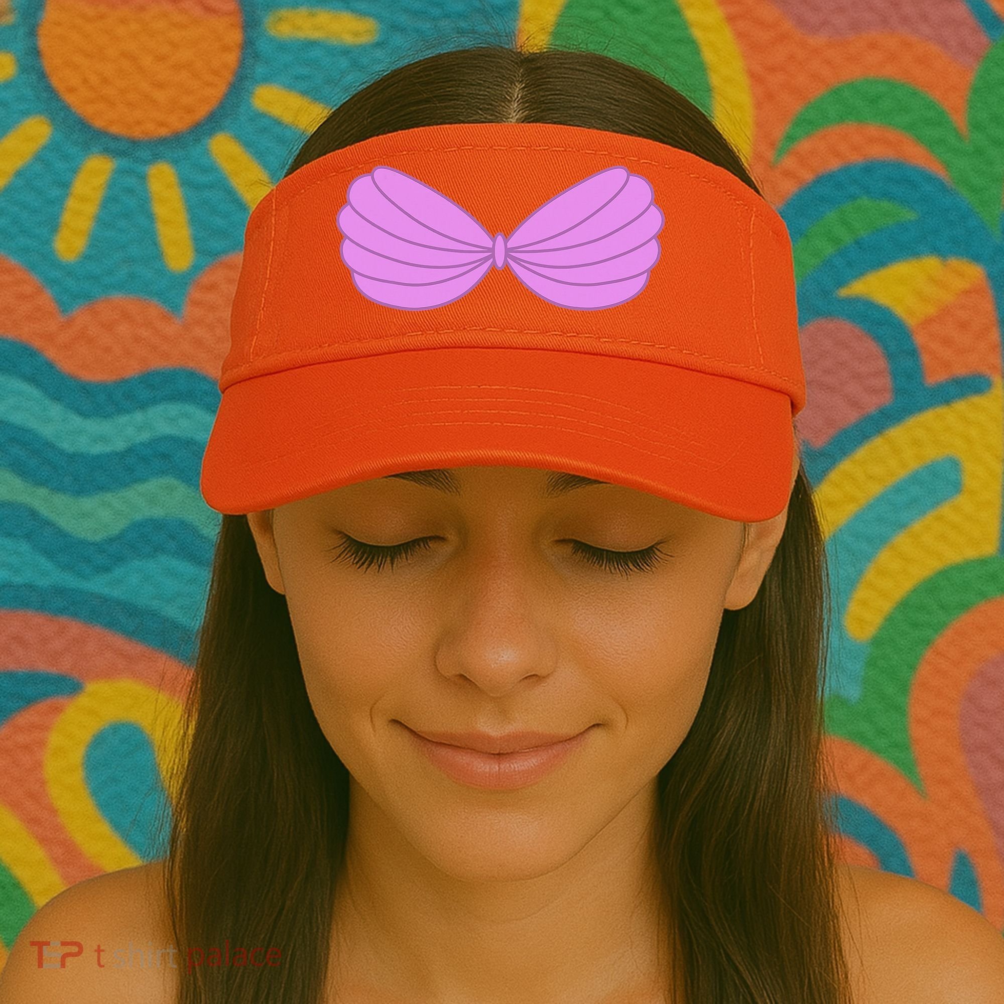 Mermaid Purple Seashell Bra Summer Funny Halloween Visor