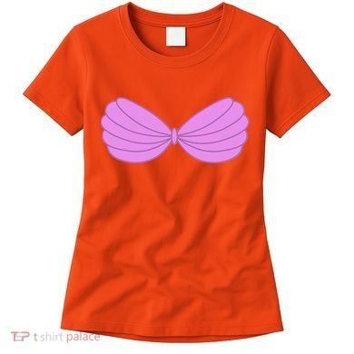 Mermaid Purple Seashell Bra Summer Funny Halloween Women's T-Shirt
