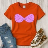 Mermaid Purple Seashell Bra Summer Funny Halloween Women's T-Shirt thumb 3