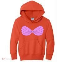 Mermaid Purple Seashell Bra Summer Funny Halloween Kids Hoodie thumb 0