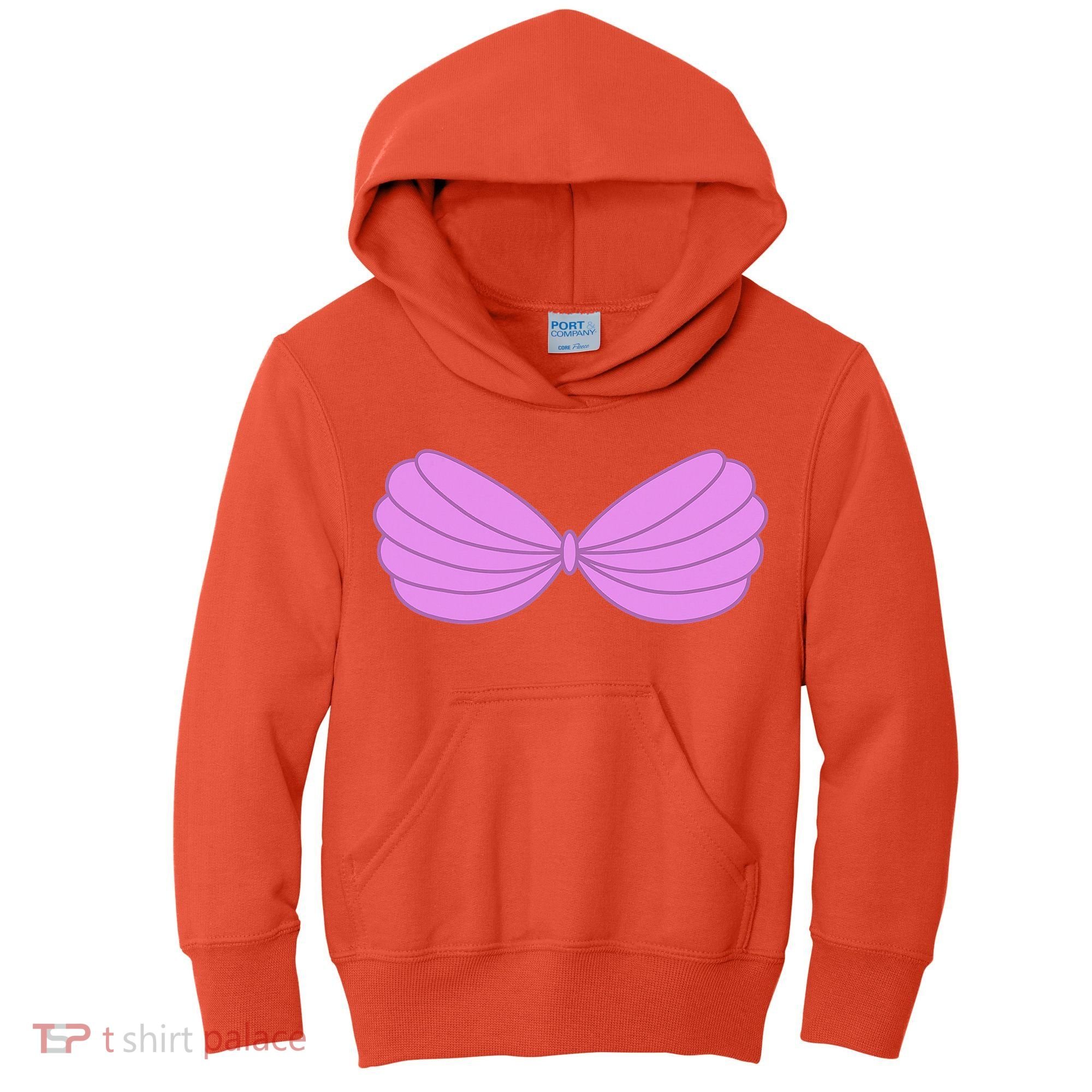 Mermaid Purple Seashell Bra Summer Funny Halloween Kids Hoodie