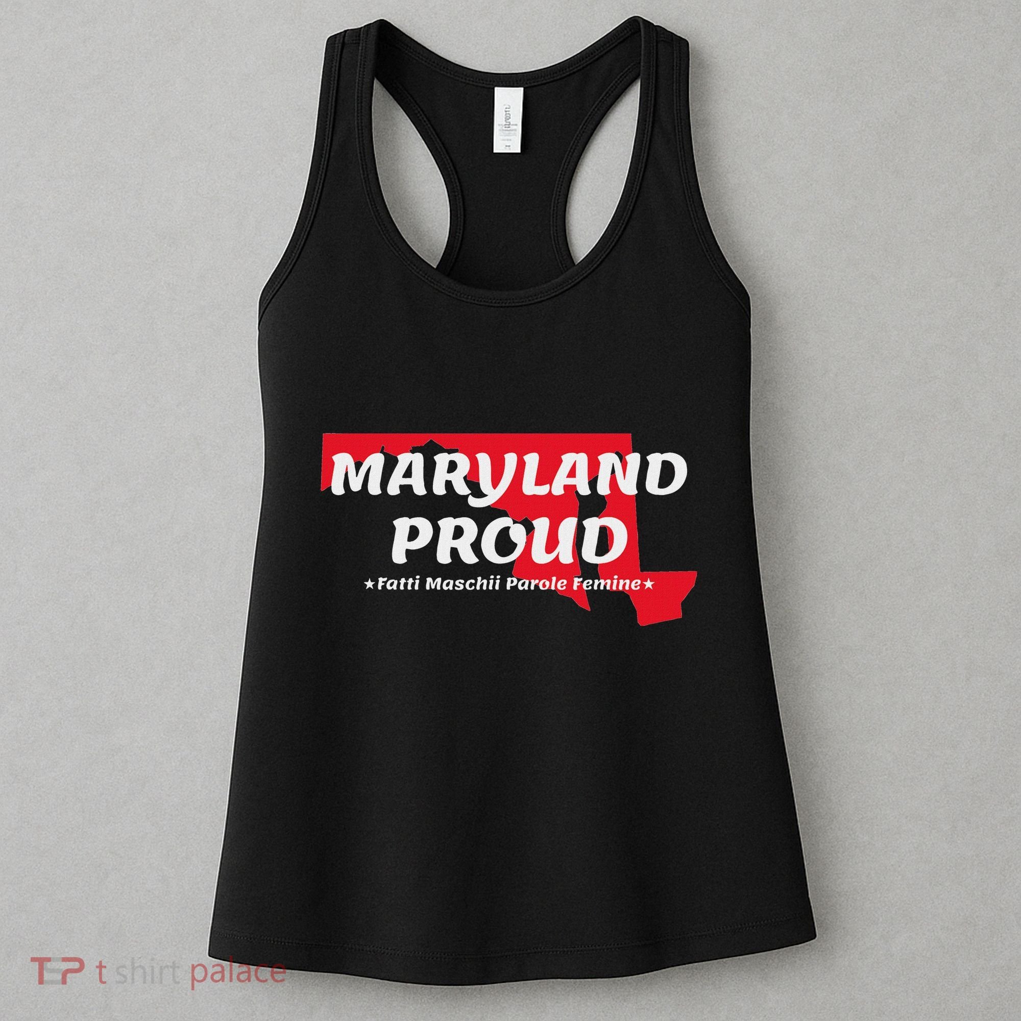 Maryland Proud State Motto Fatti Maschii Parole Femine Women's Tank Top