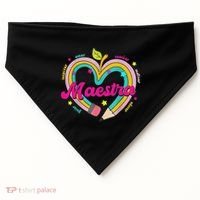Maestra Pencil Spanish Teacher Bilingual Back To School USA-Made Doggie Bandana thumb 0