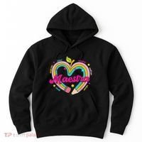 Maestra Pencil Spanish Teacher Bilingual Back To School Hoodie thumb 0