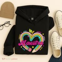 Maestra Pencil Spanish Teacher Bilingual Back To School Hoodie thumb 4