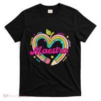 Maestra Pencil Spanish Teacher Bilingual Back To School T-Shirt thumb 0