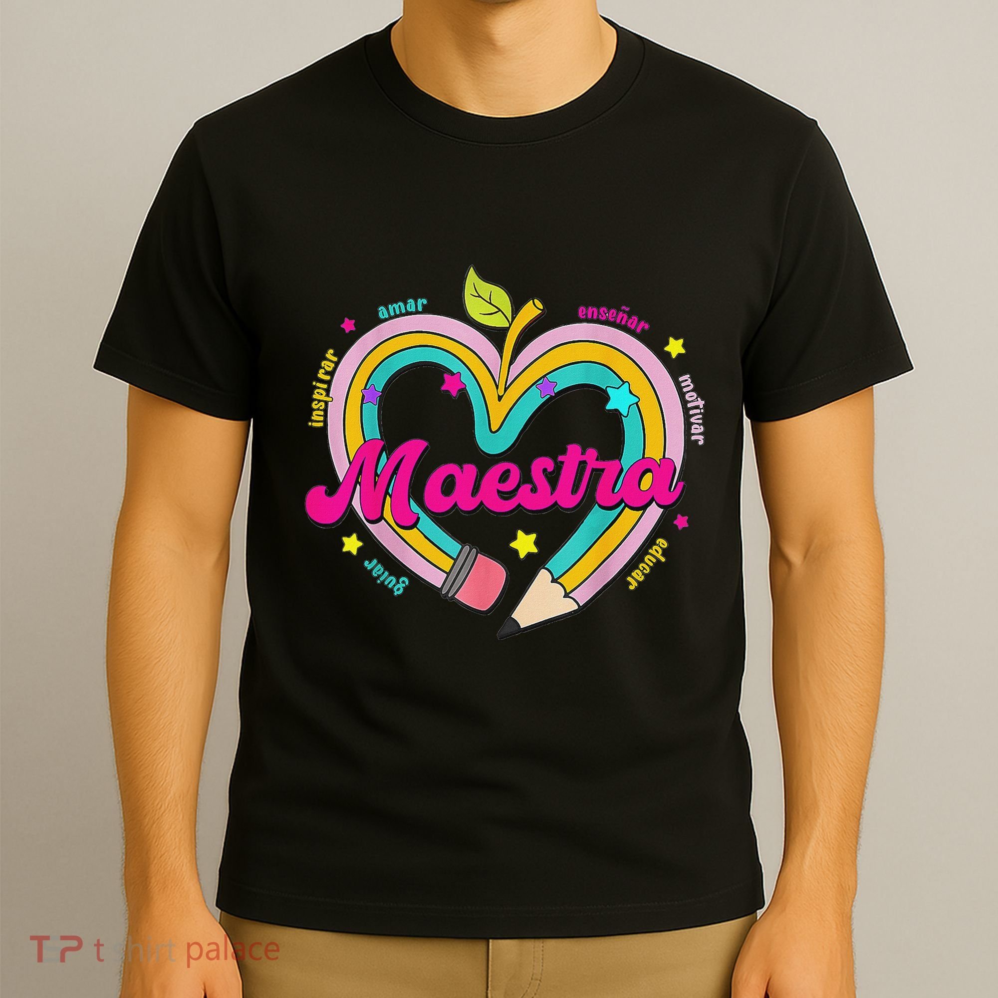 Maestra Pencil Spanish Teacher Bilingual Back To School T-Shirt