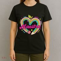 Maestra Pencil Spanish Teacher Bilingual Back To School T-Shirt thumb 4