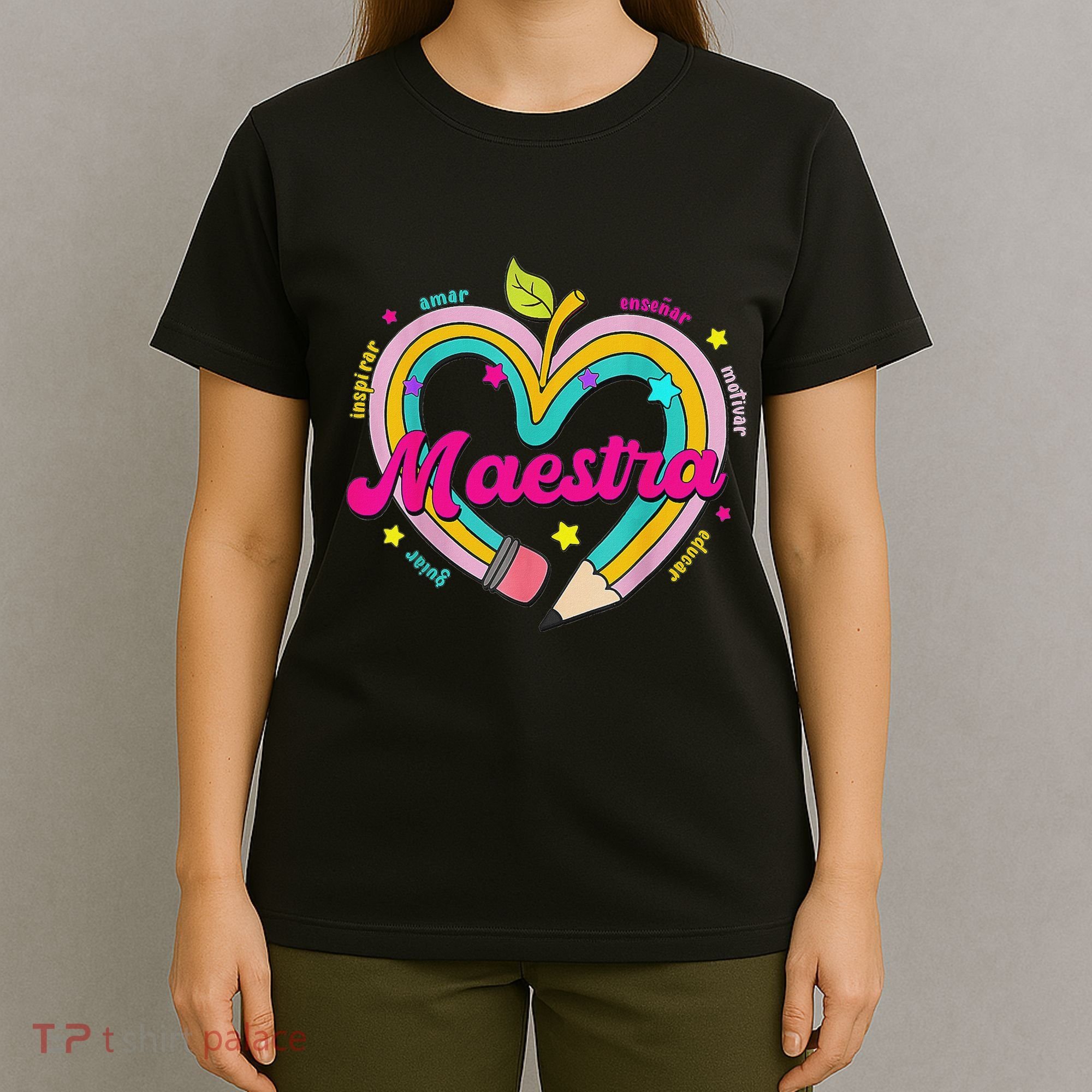 Maestra Pencil Spanish Teacher Bilingual Back To School T-Shirt