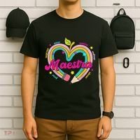 Maestra Pencil Spanish Teacher Bilingual Back To School T-Shirt thumb 6