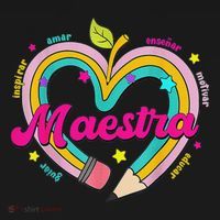 Maestra Pencil Spanish Teacher Bilingual Back To School Button thumb 1