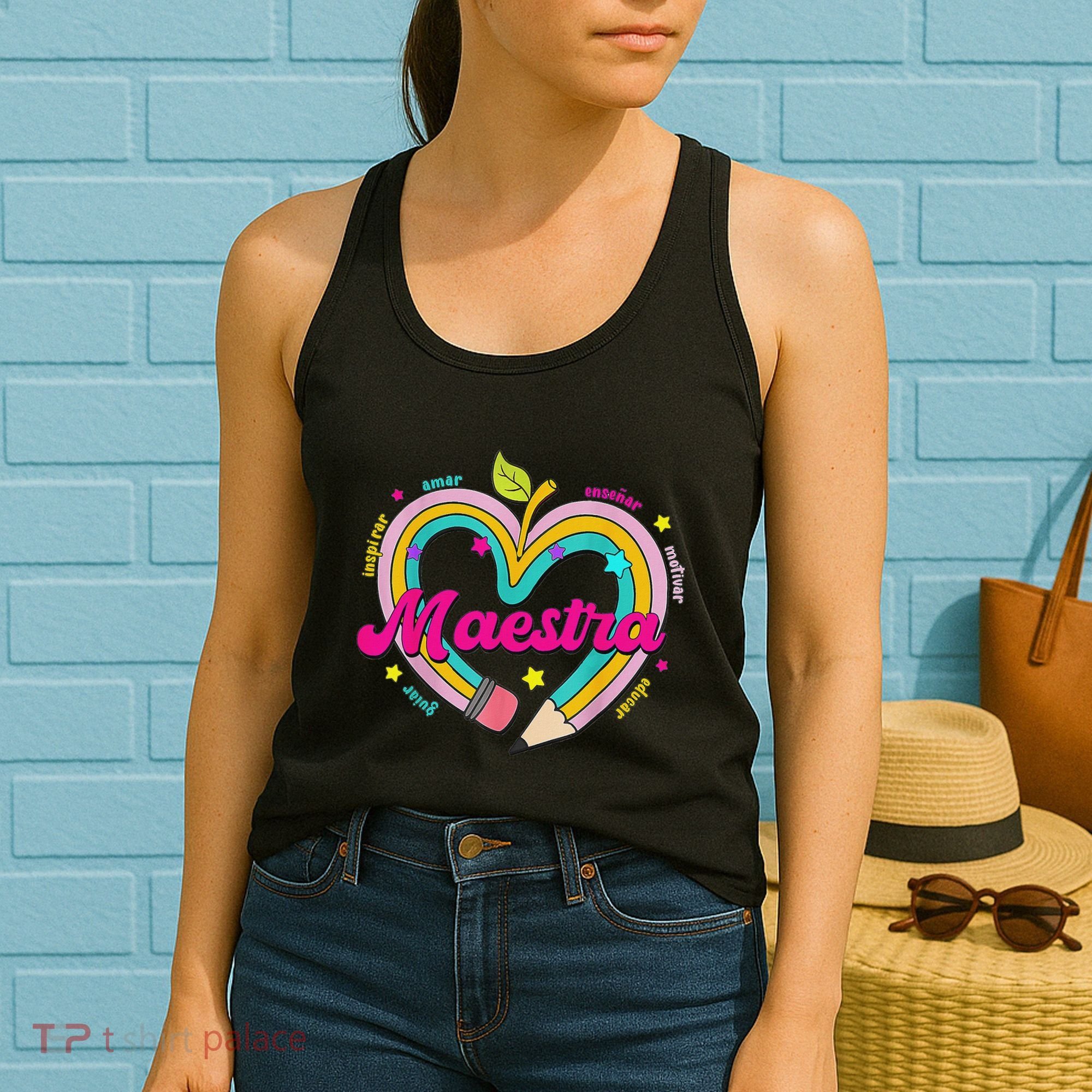 Maestra Pencil Spanish Teacher Bilingual Back To School Women's Tank Top