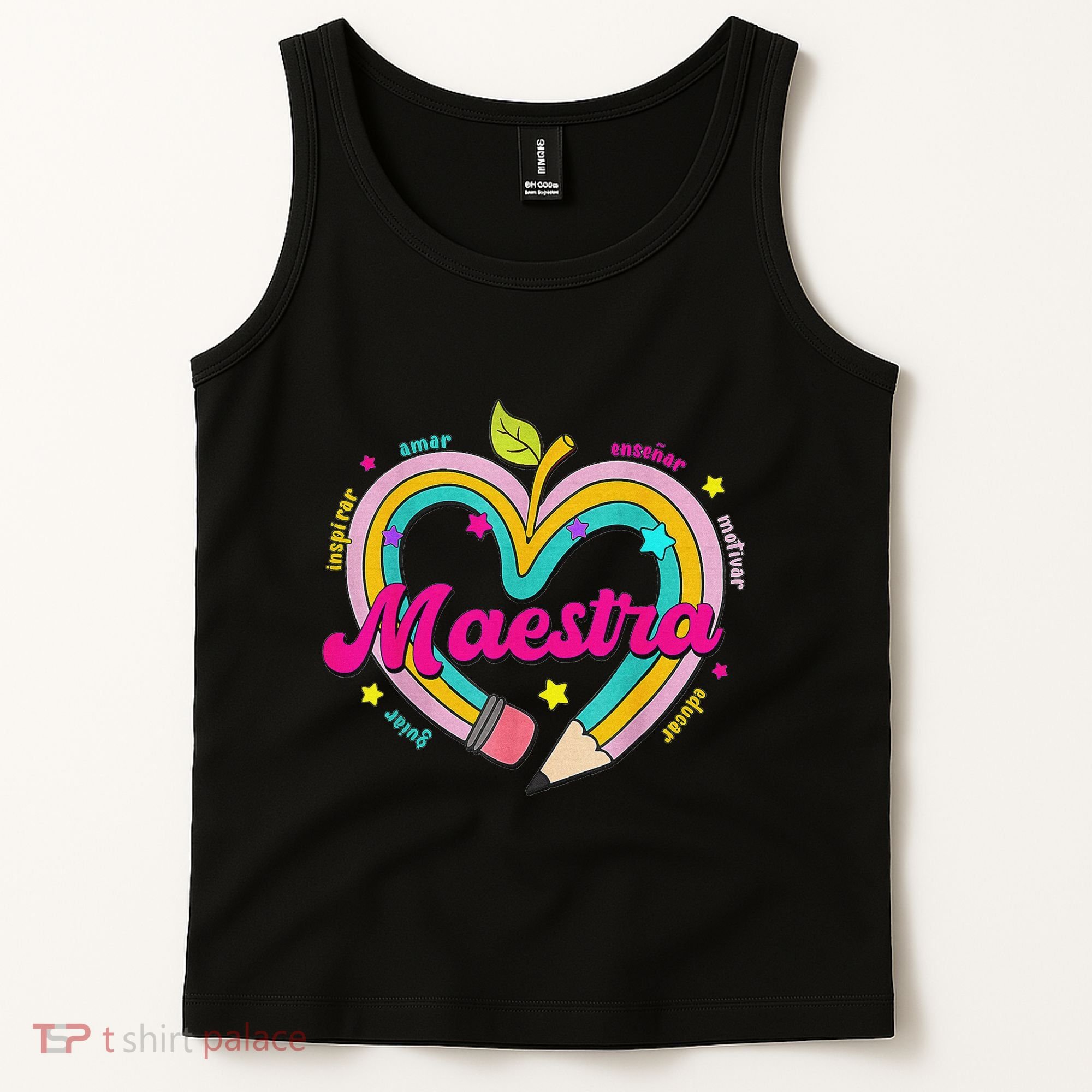 Maestra Pencil Spanish Teacher Bilingual Back To School Tank Top