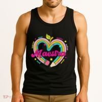 Maestra Pencil Spanish Teacher Bilingual Back To School Tank Top thumb 3