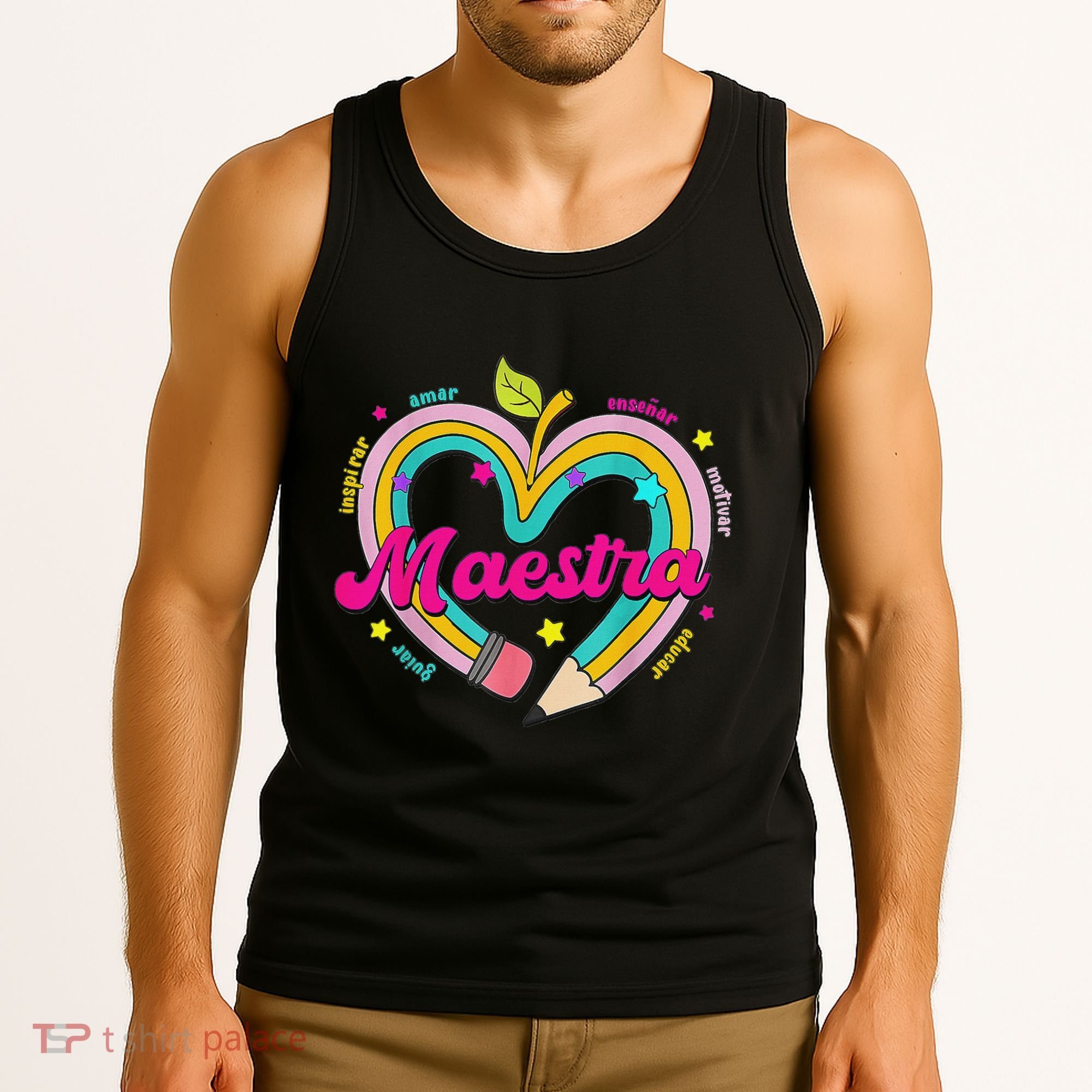 Maestra Pencil Spanish Teacher Bilingual Back To School Tank Top