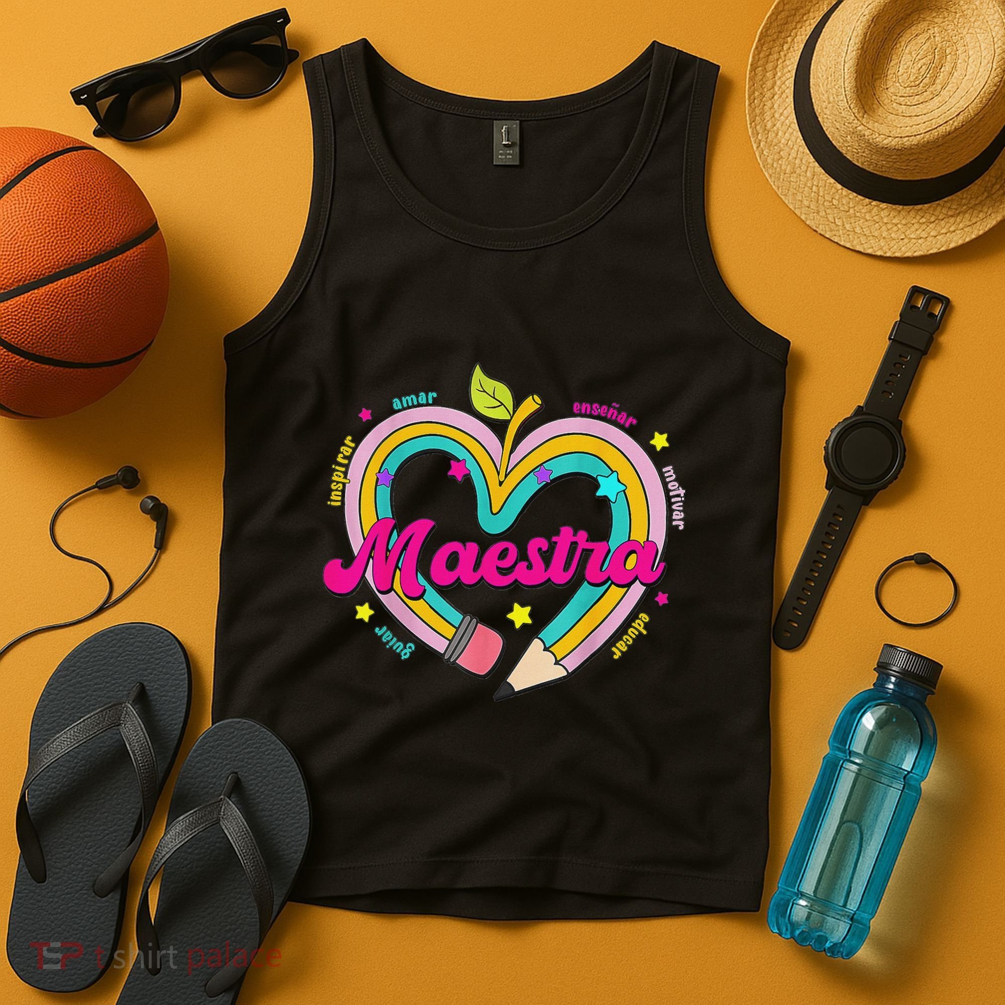 Maestra Pencil Spanish Teacher Bilingual Back To School Tank Top