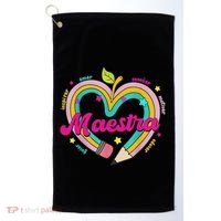 Maestra Pencil Spanish Teacher Bilingual Back To School Golf Towel thumb 0