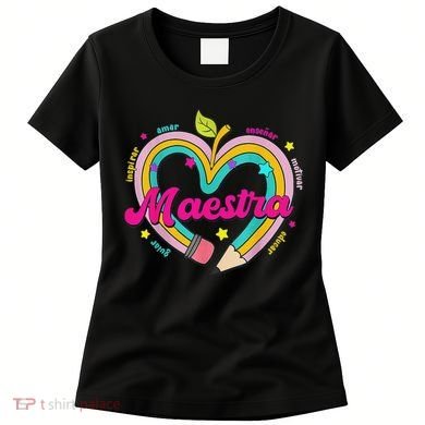 Maestra Pencil Spanish Teacher Bilingual Back To School Women's T-Shirt