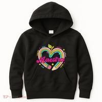 Maestra Pencil Spanish Teacher Bilingual Back To School Kids Hoodie thumb 0
