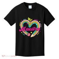 Maestra Pencil Spanish Teacher Bilingual Back To School Kids T-Shirt thumb 0