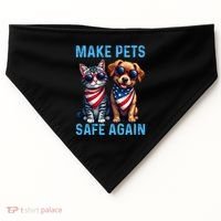Make Pets Safe Again Funny Donald Trump They Are Eating The Dogs USA-Made Doggie Bandana thumb 0