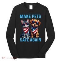 Make Pets Safe Again Funny Donald Trump They Are Eating The Dogs Long Sleeve Shirt thumb 0