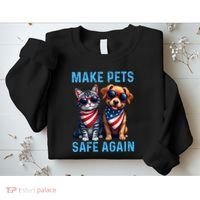 Make Pets Safe Again Funny Donald Trump They Are Eating The Dogs Sweatshirt thumb 2