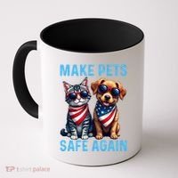 Make Pets Safe Again Funny Donald Trump They Are Eating The Dogs Coffee Mug thumb 0