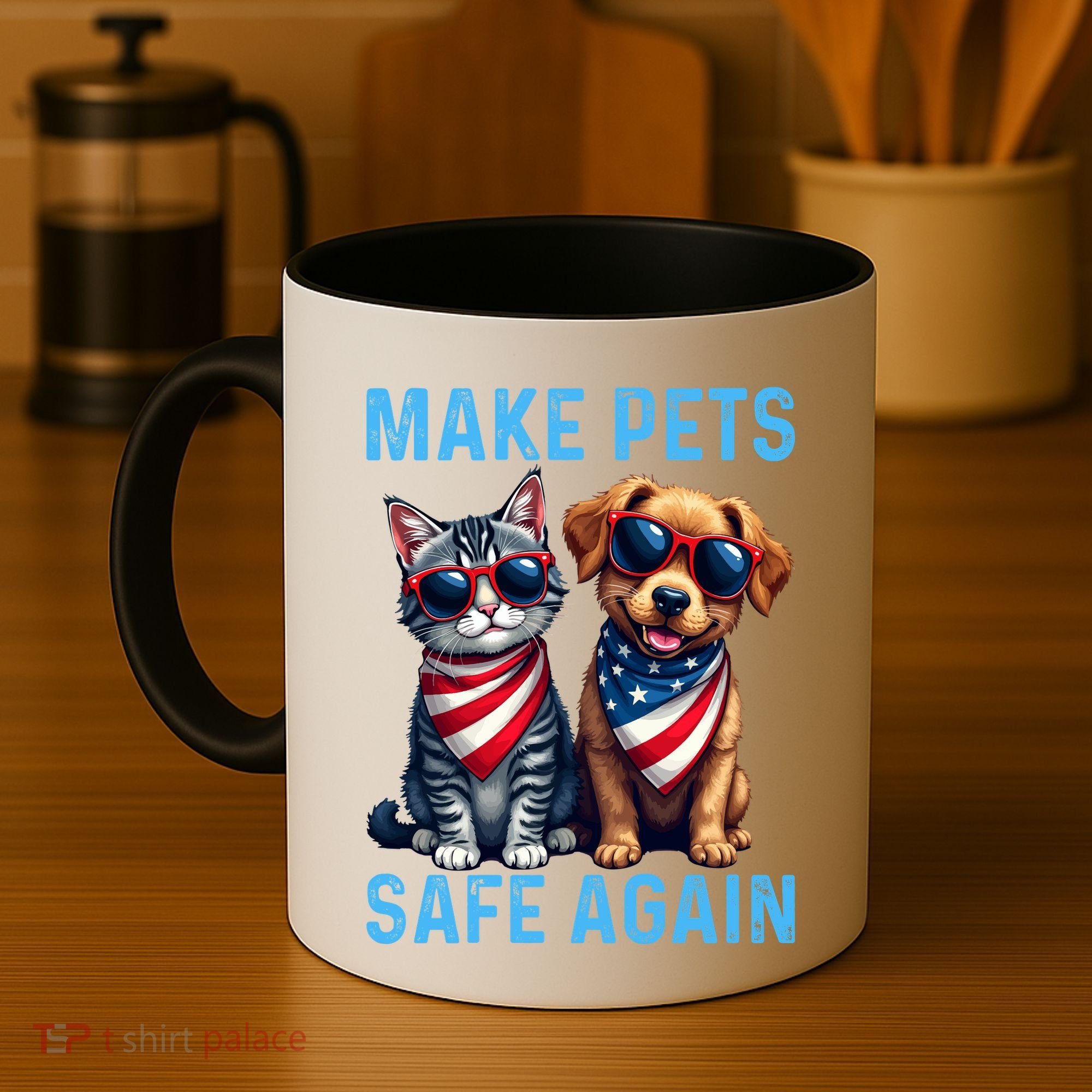 Make Pets Safe Again Funny Donald Trump They Are Eating The Dogs Coffee Mug