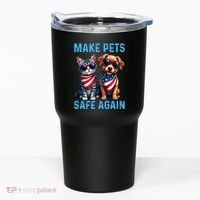 Make Pets Safe Again Funny Donald Trump They Are Eating The Dogs Tumbler thumb 0