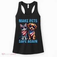 Make Pets Safe Again Funny Donald Trump They Are Eating The Dogs Women's Tank Top thumb 0