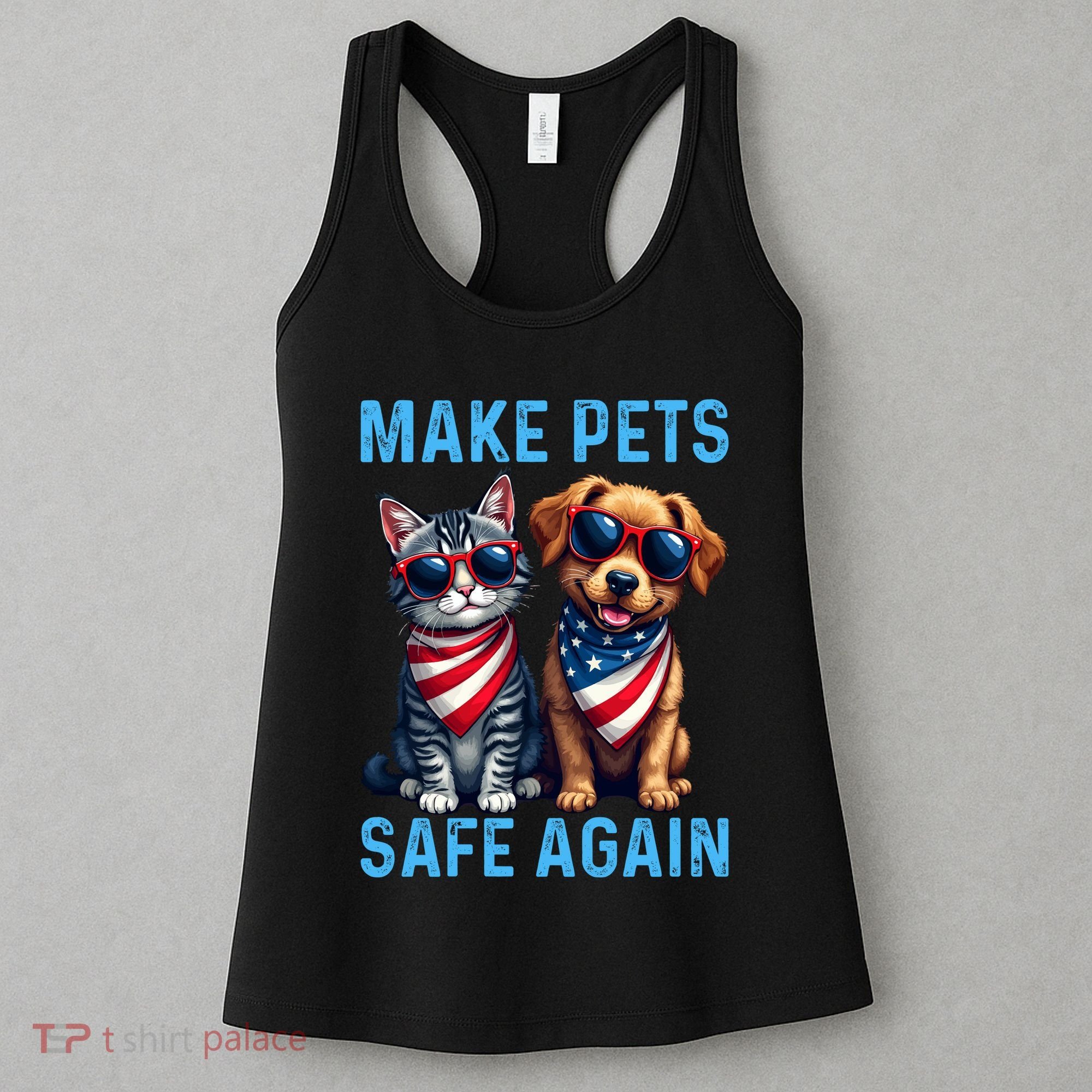 Make Pets Safe Again Funny Donald Trump They Are Eating The Dogs Women's Tank Top