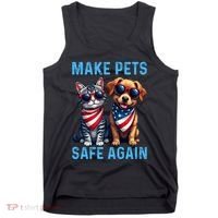 Make Pets Safe Again Funny Donald Trump They Are Eating The Dogs Tank Top thumb 0