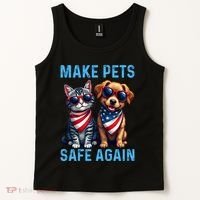 Make Pets Safe Again Funny Donald Trump They Are Eating The Dogs Tank Top thumb 2