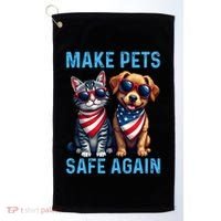 Make Pets Safe Again Funny Donald Trump They Are Eating The Dogs Golf Towel thumb 0