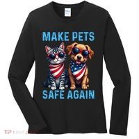 Make Pets Safe Again Funny Donald Trump They Are Eating The Dogs Women's Long Sleeve Shirt thumb 0