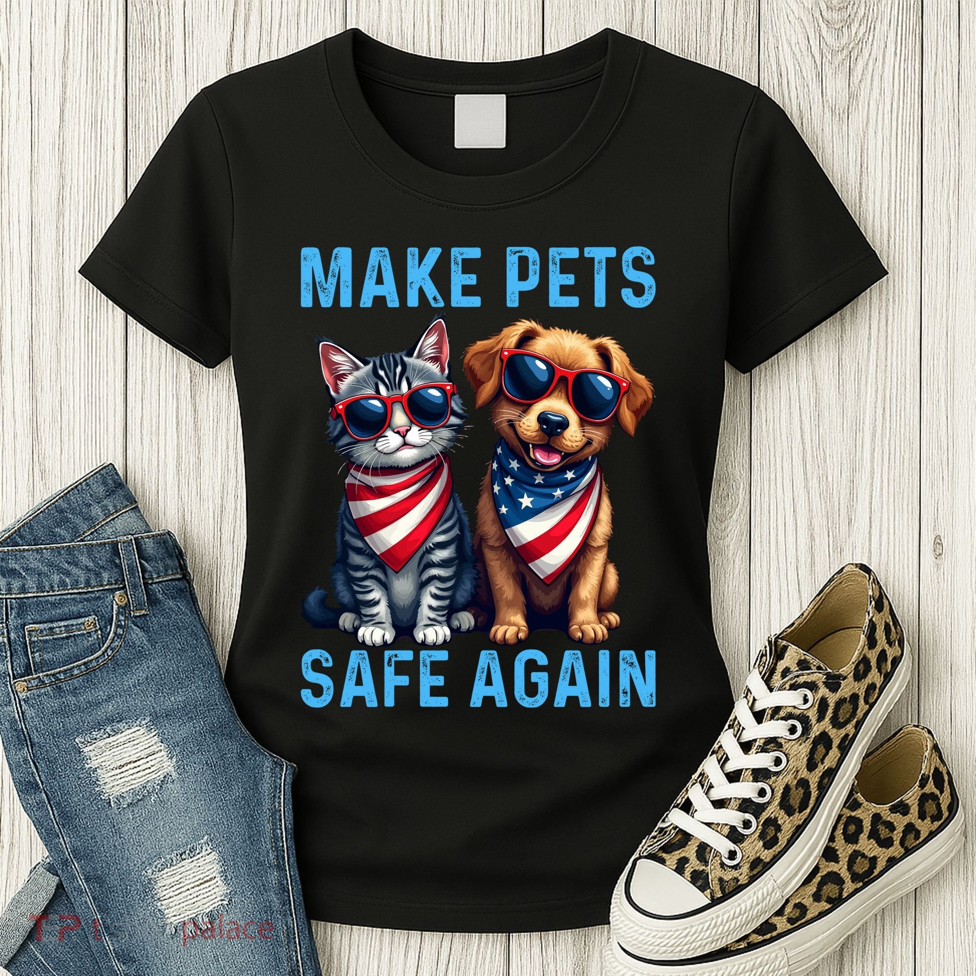 Make Pets Safe Again Funny Donald Trump They Are Eating The Dogs Women's T-Shirt
