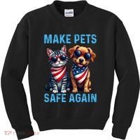 Make Pets Safe Again Funny Donald Trump They Are Eating The Dogs Kids Sweatshirt thumb 0