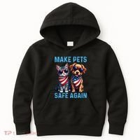 Make Pets Safe Again Funny Donald Trump They Are Eating The Dogs Kids Hoodie thumb 0