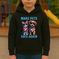 Make Pets Safe Again Funny Donald Trump They Are Eating The Dogs Kids Hoodie thumb 3