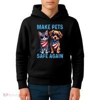 Make Pets Safe Again Funny Donald Trump They Are Eating The Dogs Kids Hoodie thumb 4