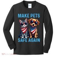 Make Pets Safe Again Funny Donald Trump They Are Eating The Dogs Kids Long Sleeve Shirt thumb 0