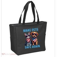 Make Pets Safe Again Funny Donald Trump They Are Eating The Dogs Tote Bag thumb 2